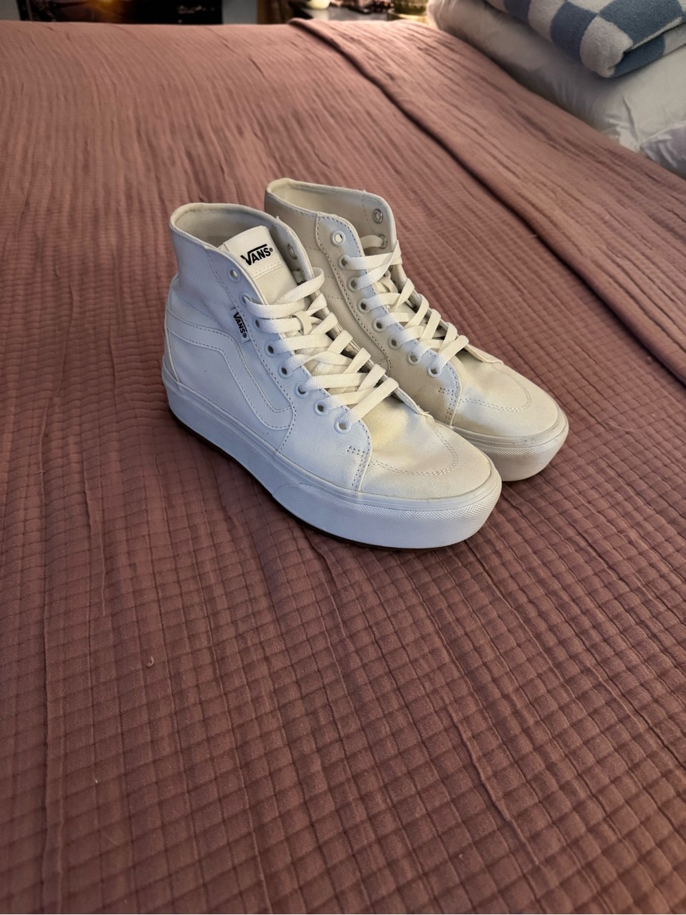 Vans White High-Top Sk8-Hi Style Sneakers